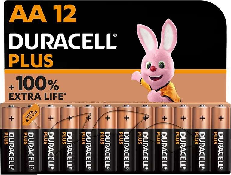 Duracell - Baterie alkaliczne AA Plus, 1,5 V LR6 MN1500, opakowanie 12 szt