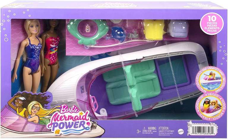 Barbie HHG60 - zestaw z 2 lalkami i łódką (45 cm) z przezroczystym dnem za 80zł @ Amazon.pl