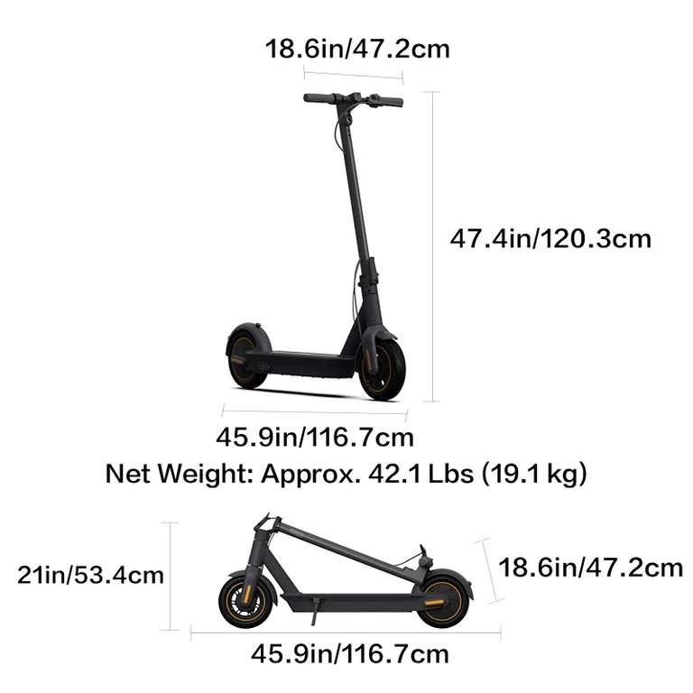 Hulajnoga elektryczna Ninebot by Segway KickScooter MAX G30 (350 W, koła 10", 65 km zasięgu, 30 km/h), $556,76, wysyłka z PL @ DHgate