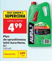 Letni płyn do spryskiwaczy z lejkiem Aura Nano 5L, cena 1 sztuki przy zakupie 2 @Biedronka