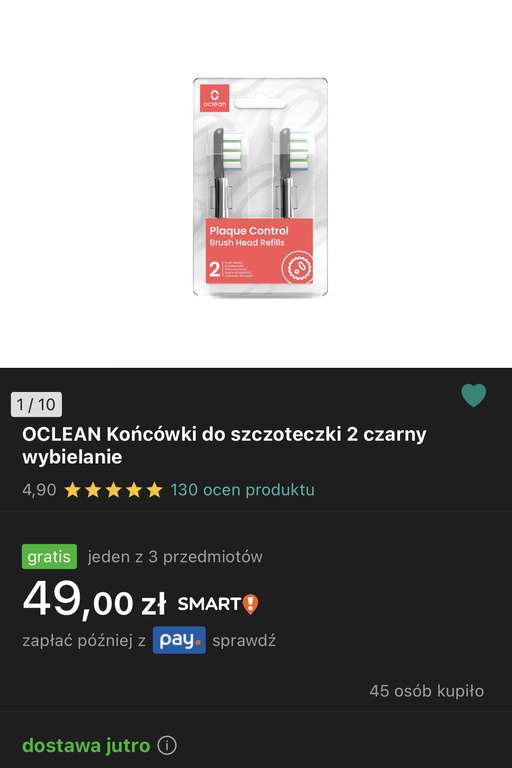 OCLEAN końcówki do szczoteczki 49 zł z 75 zł | Allegro SMART
