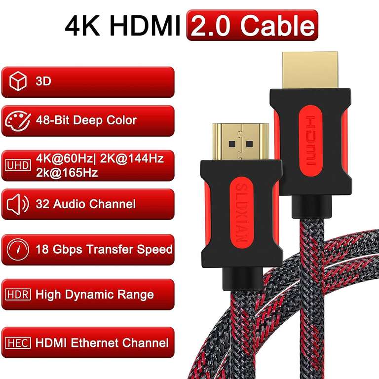 SLDXIAN Kabel HDMI | 2.0 | 1m