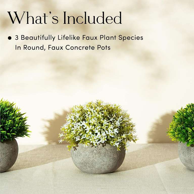 Kitzini Sztuczne rośliny, realistyczne liście, 3 sztuczne rośliny domowe.