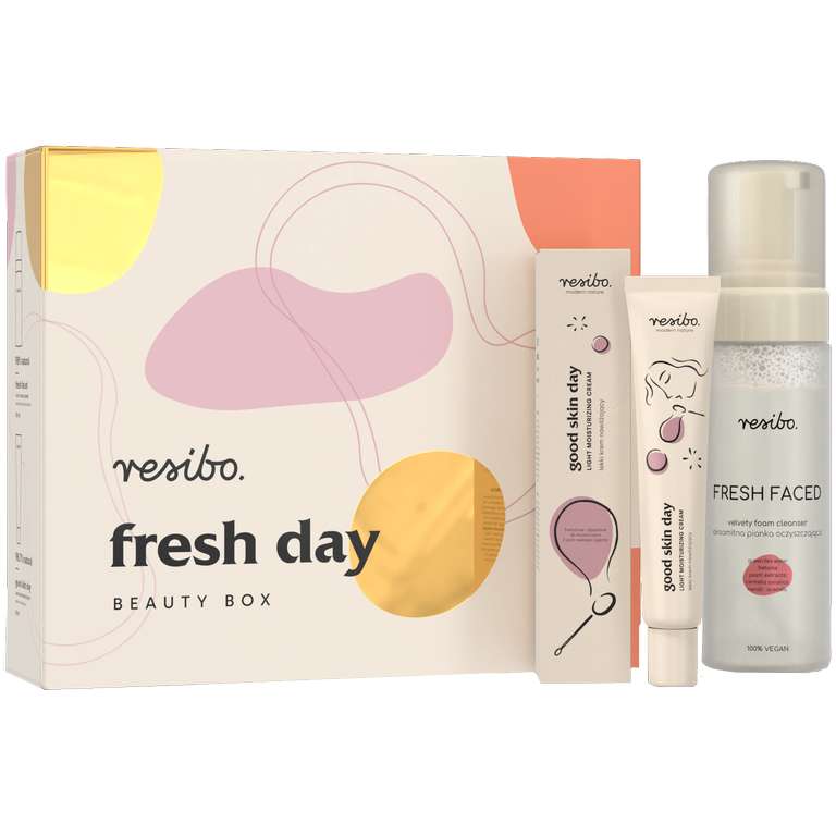 Zestaw naturalnych kosmetyków Resibo Beauty Box Fresh Day (pianka + krem) za 53,99zł @ Hebe