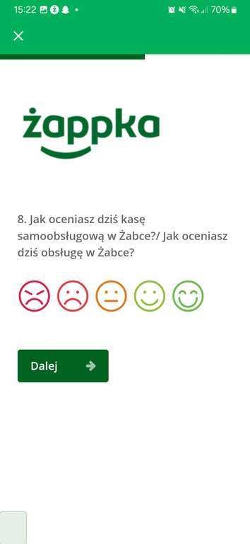 ŻABKA - Darmowe 100 żappsów za wypełnienie krótkiej ankiety po zakupach