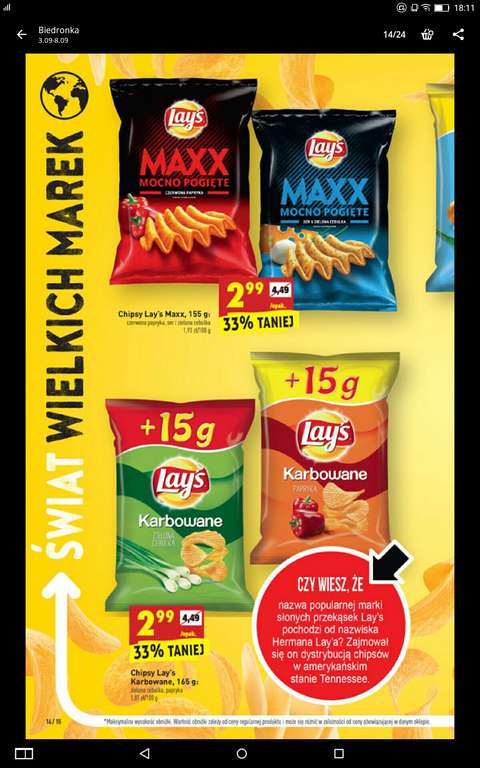 Chipsy Lays MAXX MOCNO POGIĘTE w Biedronce taniej nawet o 33% !!!
