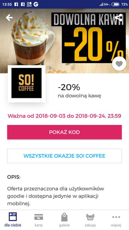 Goodie -20% dla maniaków kawy w SO! COFFE