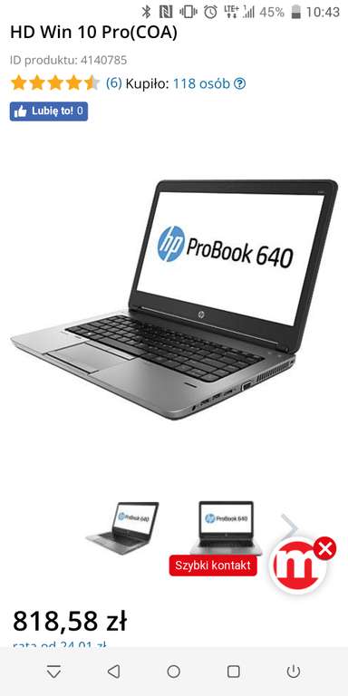 Laptop HP 640 G1 i5-4200M 8GB 320GB HD Win 10 Pro