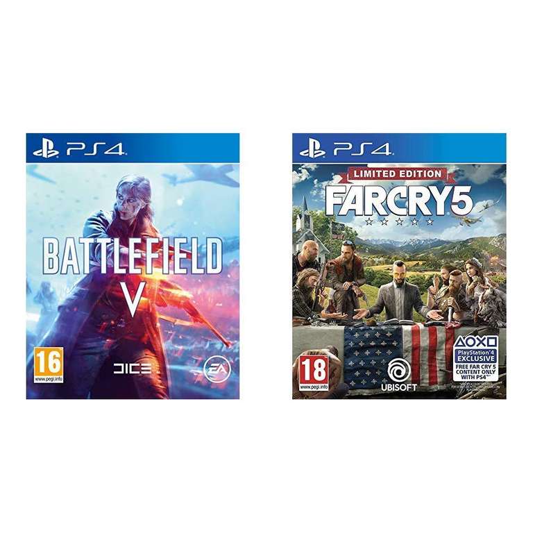 Battlefield V + Far Cry 5 PS4 @ amazon UK