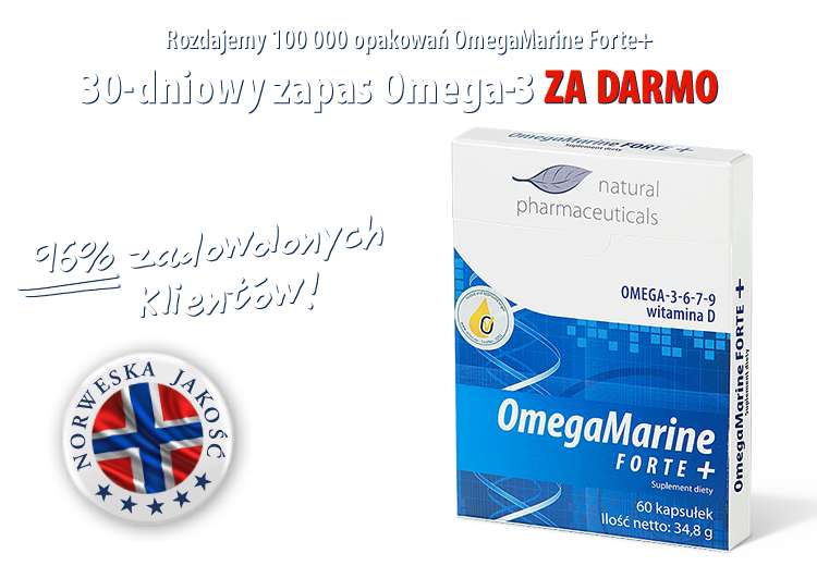 Darmowe opakowanie suplementu omega-3 - OmegaMarine Forte+