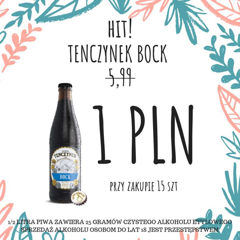 Piwo Tenczynek Bock 15 piw za 15 zł