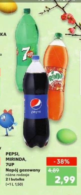 Pepsi, Mirinda,  7Up dwa litry. Kaufland od 4.04