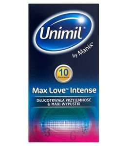 Prezerwatywy Unimil 10 sztuk za 3,95 zł (zamiast 19,99 zł; darmowa dostwawa powyżej 300 zł, najtańsza 5,99 zł)