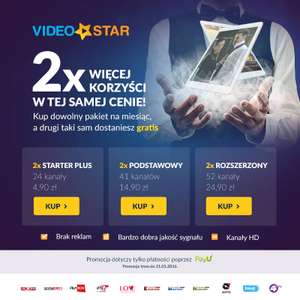 2 pakiety w cenie 1 @ videostar.pl