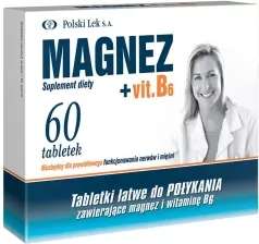 Najtańszy Magnez + Vitamina B6 Tabletki, 60 szt POLSKI LEK