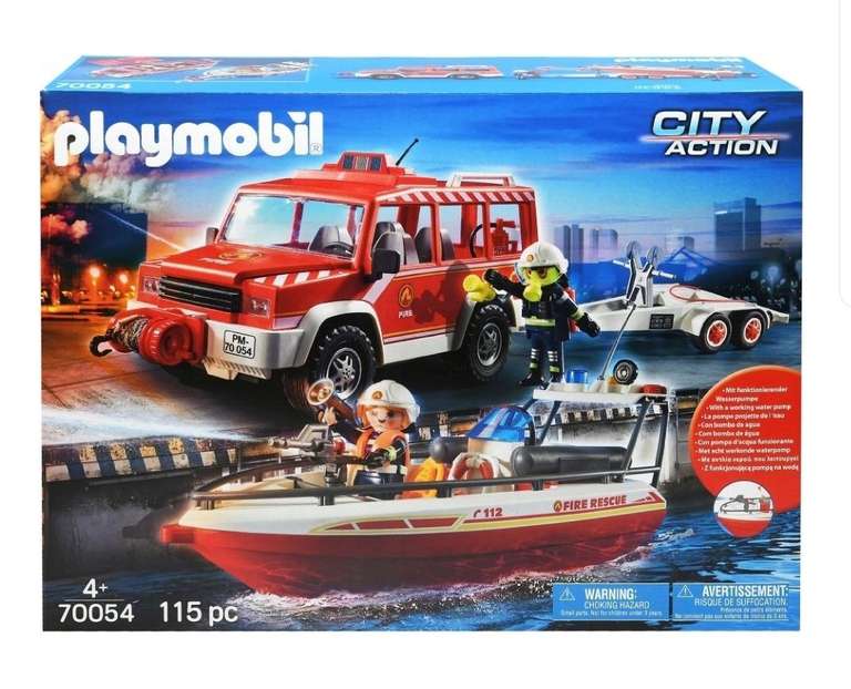 Samochód strażacki z łodzią strażacką (Playmobil)