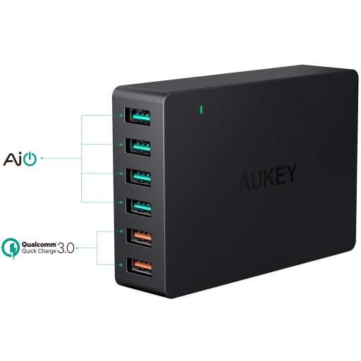 AUKEY PA-T11 2x Quick Charge 3.0 6x USB 60W + kabel micro USB