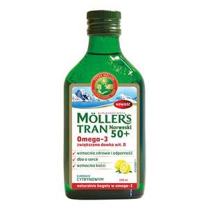 Mollers tran norweski 50+, cytrynowy, 250 ml - do 31.10.19