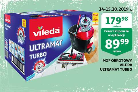 Mop płaski + wiadro Vileda Ultramat Turbo Auchan