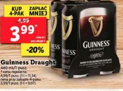 Guinness Draught 440 ml (cena za 1szt. przy zakupie 4szt.) @Lidl