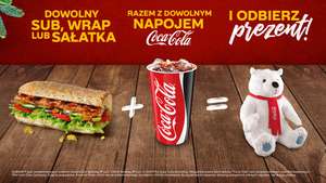 Subway - przy zakupie Suba, wrapa lub sałatki + coca cola= maskotka miś gratis