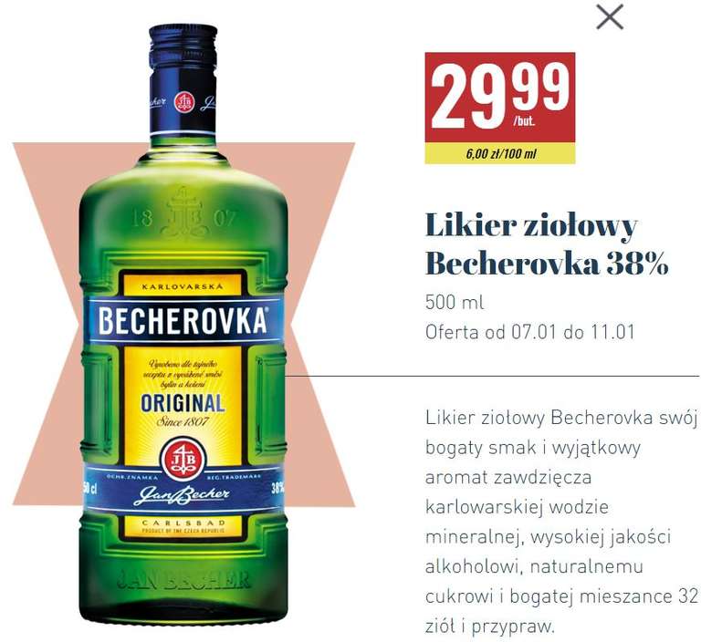 Likier Becherovka 500ml @ Biedronka