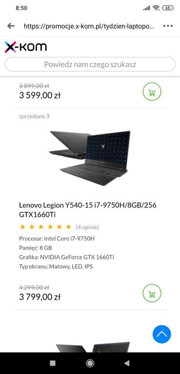 Laptop Lenovo Legion Y540+ słuchawki i plecak