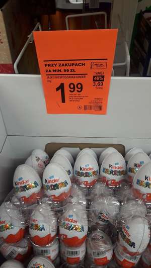 Jajko Kinder Niespodzianka 1.99 w Biedronce przy zakupach za 99zł