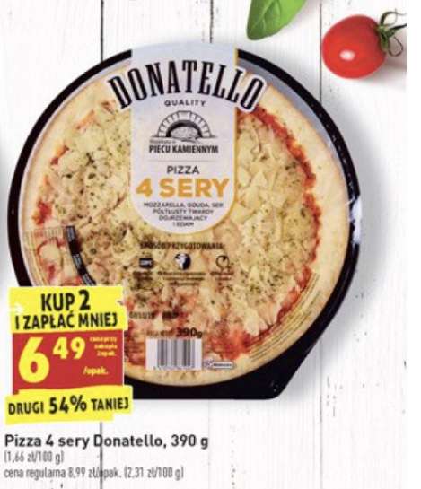 Pizza Donatello 4 sery. Dwie sztuki za 12,98 zł (6,49 zł sztuka) @Biedronka