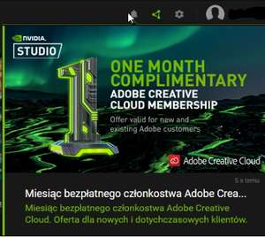 Adobe Creative Cloud (1msc.) za darmo w GeForce Experience