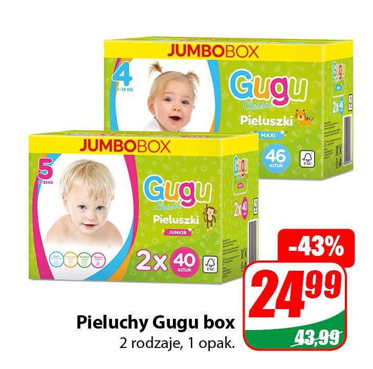 Pieluchy Gugu Box - DINO