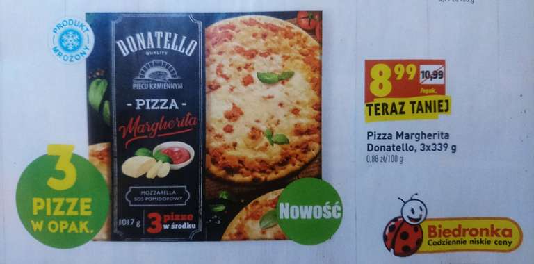 Pizza Margherita Donatello 3x339g=1017g