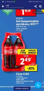 2pak Coca-Cola 2x1l za 4,98 (2,49/szt)