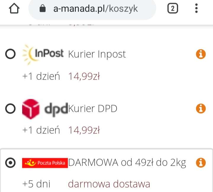 Apteka a-manada.pl darmowa dostawa od 49zł do 2kg