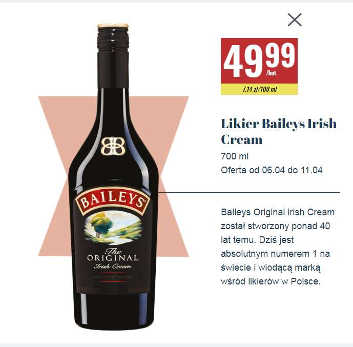 Likier Baileys Irish Cream 0,7l + kilka likierów z Biedronki
