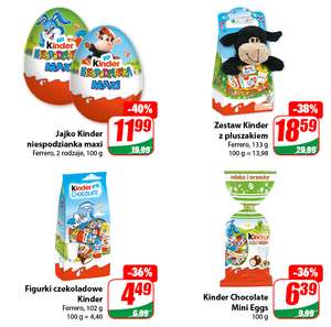 Jajka i Czekoladki Kinder - różne rodzaje -40% - DINO