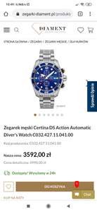 Zegarek męski Certina DS Action Automatic Diver's Watch C032.427.11.041.00
