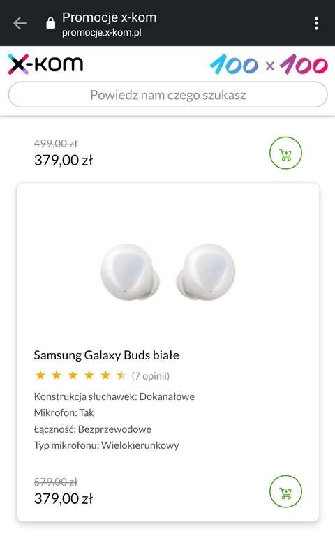 Samsung Galaxy Buds białe - dużo taniej !
