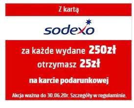 25zł za każde wydane 250zł w Media Markt z sodexo