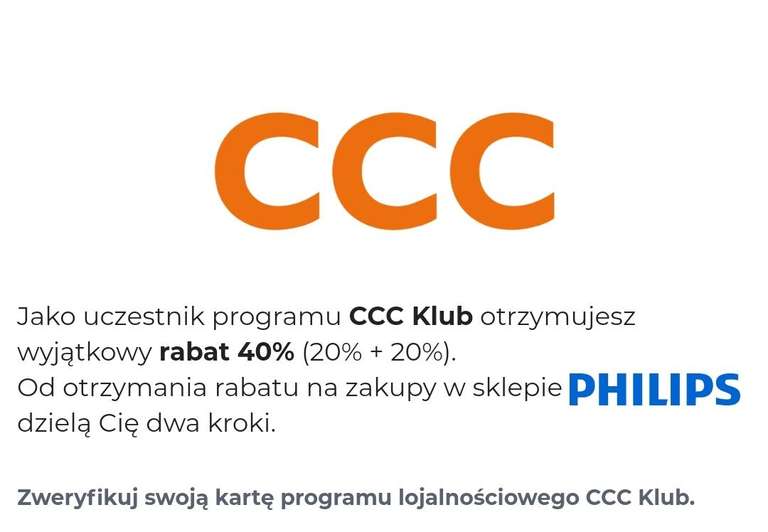 Voucher na 40% na produkty Philips dla klientów CCC