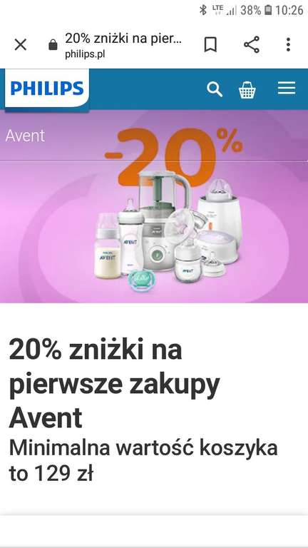 -20% na zakup produktów Avent Philips