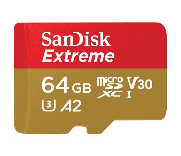 SanDisk 64GB microSDXC Extreme 160MB/s A2 C10 V30 UHS-I U3