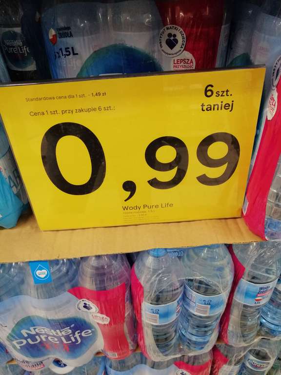 Woda Nestle Pure Life 0,99zł/szt przy zakupie 6 butelek Tesco Chełm