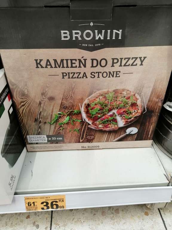 Kamień do pieczenia pizzy z nożem i uchwytem. Toruń Copernicus Auchan