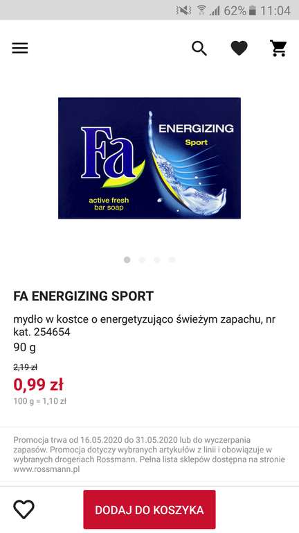Mydło FA Energizing Sport - mydło w kostce