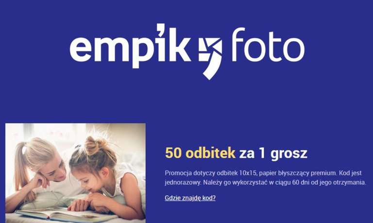 50 odbitek za 1 grosz. Empik foto - oferta z Empik Premium.