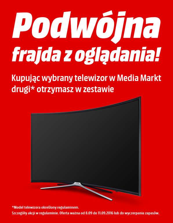Przy zakupie wybranych modeli telewizorów - drugi TV w zestawie gratis @ Media Markt