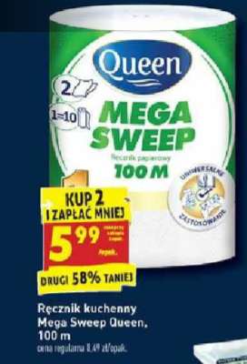 Ręcznik papierowy MEGA SWEEP 100m przy zakupie 2 szt. Biedronka