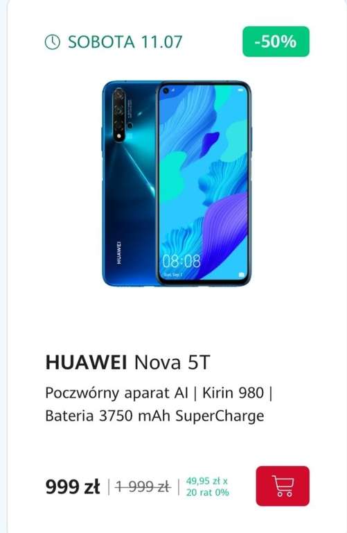 Huawei Nova 5T 6/128, oficjalny sklep Huawei