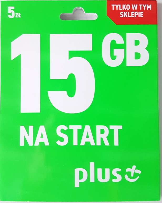 Starter za 5zł z 15GB internetu @ na start od Plus'a :) tylko Żabka